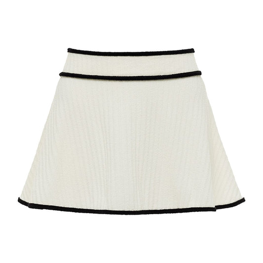 Cream (Black Binded) Terry Rib Aurora Skirt